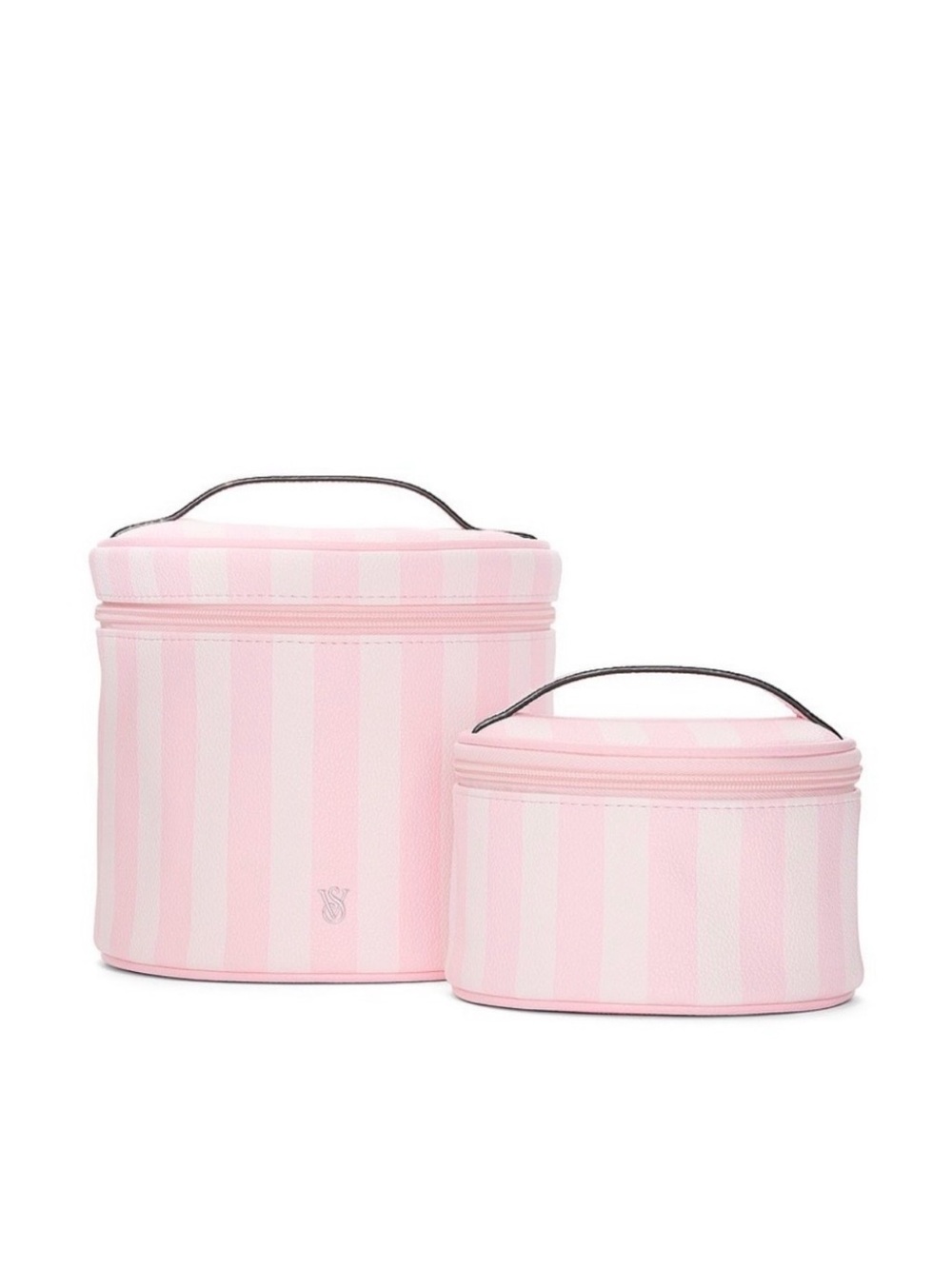Victoria's Secret Pink Striped Travel Vanity Case Set